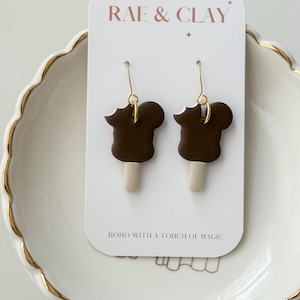 Mouse Ice Cream Earrings | Disney Inspired Earrings | Disney Snacks | Disney Park Earrings | Disney earrings | Clay Earrings
