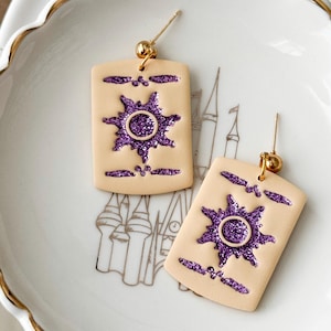 Lost Princess inspired clay earrings | Disney princess inspired earrings | Disney inspired clay earrings | Rapunzel clay earrings