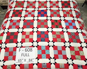 Vintage Handmade Full-Size Patchwork Quilt