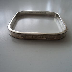 Vintage Tiffany & Co 1997 silver square bangle bracelet