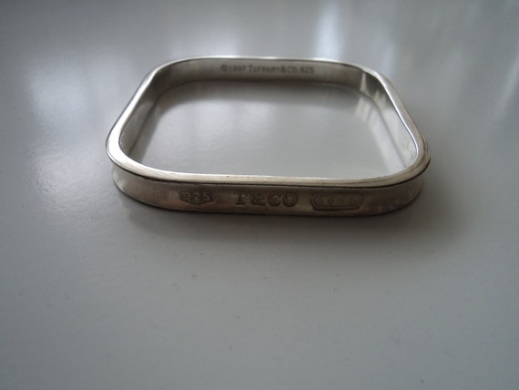 Vintage Tiffany & Co 1997 Silver Square Bangle Bracelet - Etsy