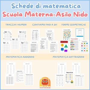 Kit di matematica educativa per la scuola materna – Schede didattiche per l'apprendimento precoce, numeri da tracciare e divertenti giochi di matematica
