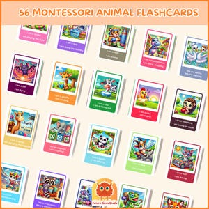 56 schede didattiche Montessori sugli animali / Schede didattiche digitali per animali da fattoria, zoo e selvatici