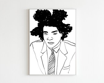 Monochrome Male Portraitdrawing, Printable Wallart