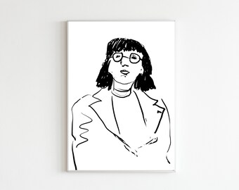 Modern Portraitdrawing, Printable Poster Wallart