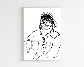 Modern Portraitdrawing, Printable Poster Wallart