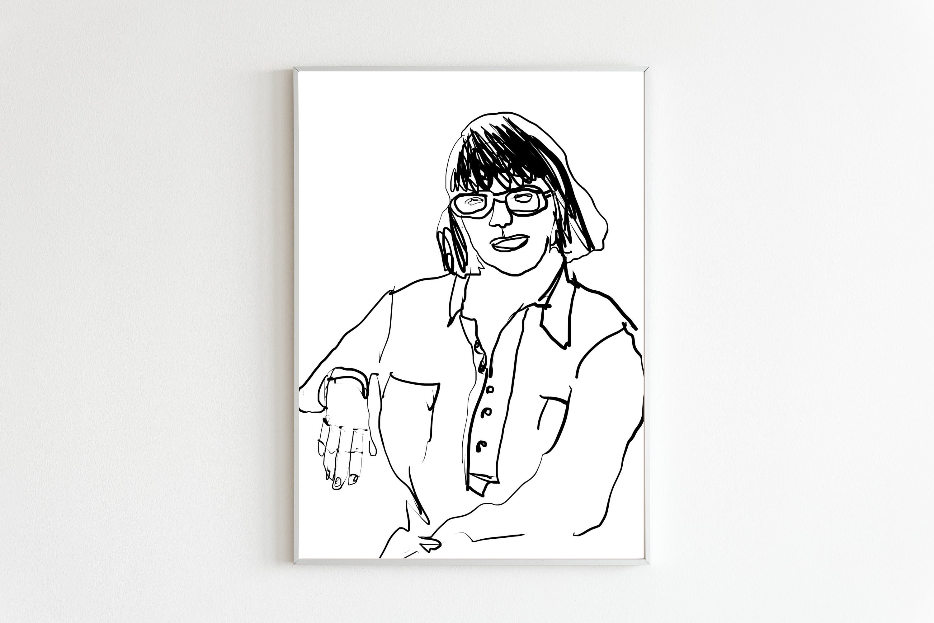 Modern Portraitdrawing Printable Poster Wallart - Etsy
