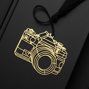 Handmade Brass DSLR Camera Bookmark: Gift for Photography Lovers