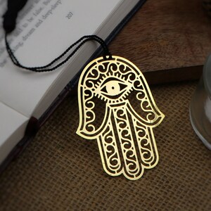 Zakładka do książki Hamsa Metal Prezent dla miłośnika książek Niepowtarzalny prezent dla mola książkowego Bibliofila Powodzenia Ochrona Duchowy prezent dla mamy