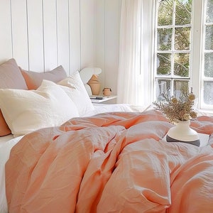 Hypoallergenic Queen Linen Sheets in Various Colors - Organic Linen Bedding - Queen Linen sheet set, Linen Bedding Set in queen size