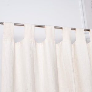 Tab Top Custom Linen Blackout Curtains - Tab top Linen Curtains for Kitchen, Cafe, Bedroom, Living Room, Nursery - Linen Curtain Panel