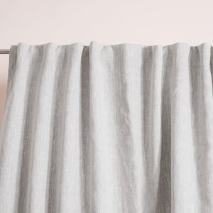 Custom Linen Curtains with Rod Tape - Hidden Tab Linen Curtains for Bedroom, Living Room, Nursery, Kids Room, Kitchen, Cafe - Linen Drapes