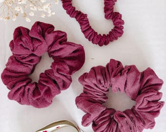 Linen scrunchies 2 pcs and linen hair band. Linen hair accessory, linen hair bands, hair ties. Linen hair scrunchies. Linen gifts for her