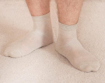 Vegan linen nettle socks  for men & women (2 Pairs). Cozy socks. Casual socks. Organic socks, cute socks. Soft yoga socks, .