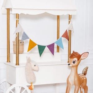 Linen Bunting Banner. Linen nursery bunting, christmas garland banner. Baby room decor, birthday banner garland decor. Linen fabric bunting