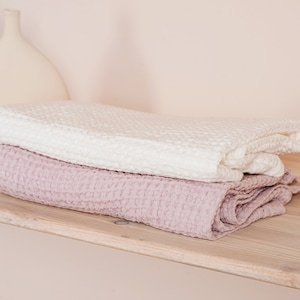 Linen waffle bath towel, waffle linen towel bathroom, linen bath towel, linen face towel, linen guest towel, linen beach towel, baby towel
