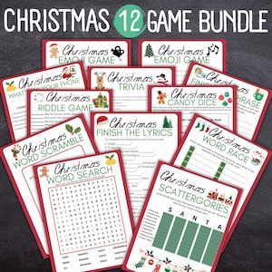 Printable Christmas Game Bundle,Christmas Party Games,Christmas Games Printable,Christmas Family Games,Christmas Trivia