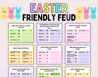 Easter Family Feud Game, Easter Trivia Feud, Easter Friendly Feud, Easter Trivia Game Night, Easter Party Game, Printable Easter Family Game