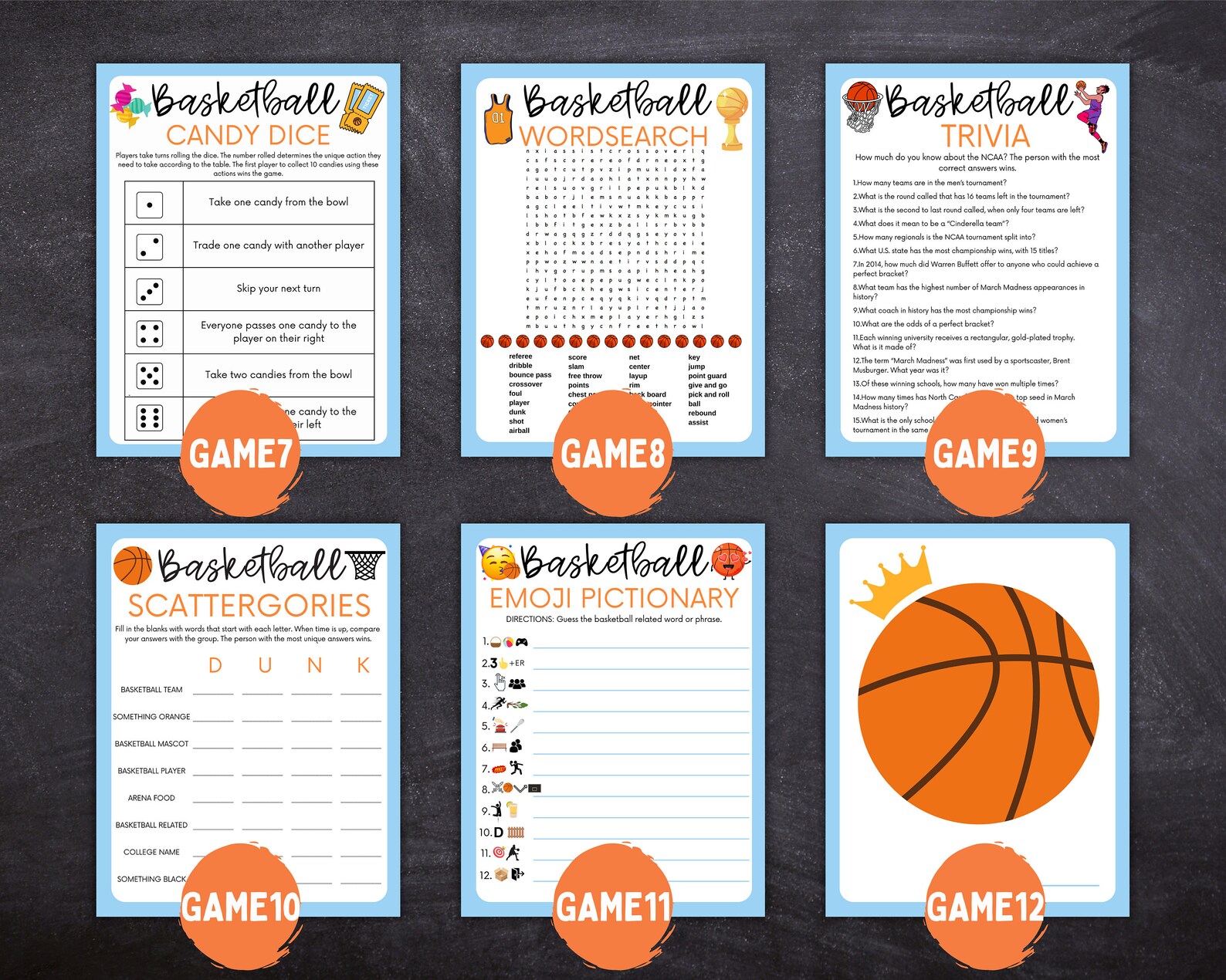 March Madness Game Bundle,printable Basketball Games for Kids and ...