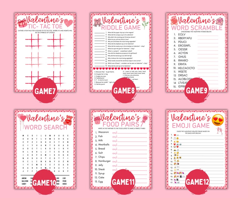 Valentines Day Printable Games valentines Games Bundle valentines Kid Valentines Day Printable Games valentines Games Bundle valentines Kid