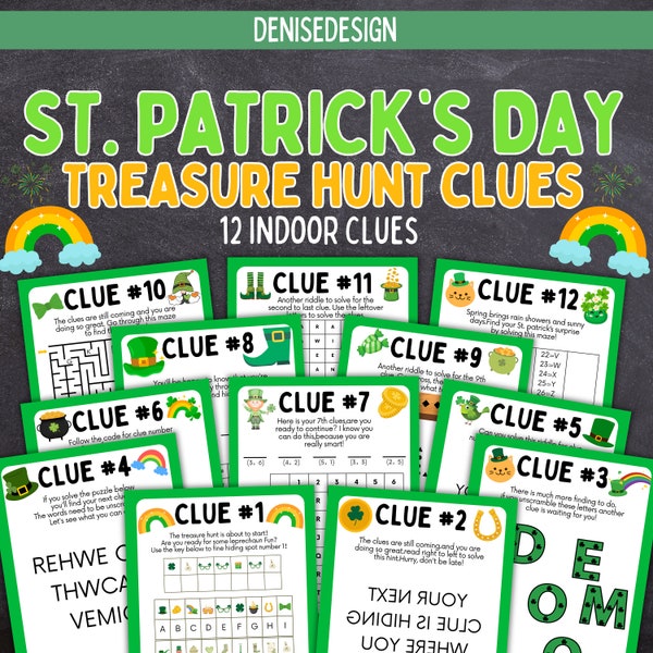 Chasse au trésor intérieure de la Saint-Patrick pour les enfants plus âgés, Saint-Patrick Chasse au trésor pour la Saint-Patrick,activités pour enfants et adolescents,jeux et casse-têtes