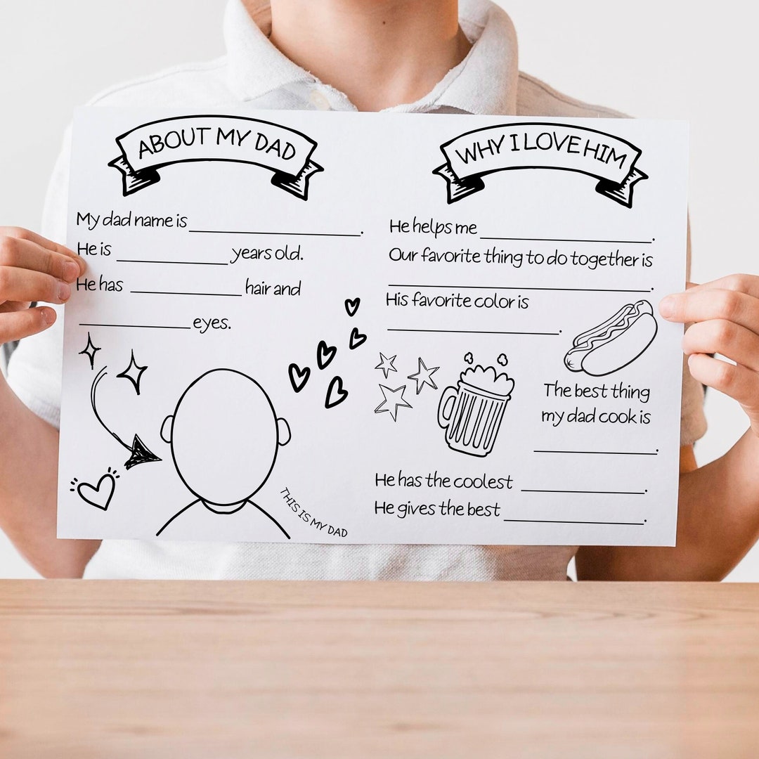 All About My Dad Printable, Fathers Day Gift From Kids Interview, Dad ...