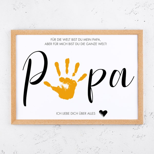 Vatertagsgeschenk | Handabdruck Vorlage | Geschenk für Papa | Digitaler Download zum Ausdrucken