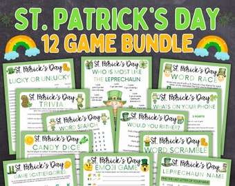 St Patricks Day Printable Games,St Patricks Games Bundle,St Patricks Day Kid Games,St Patricks Classroom Games,Leprechaun