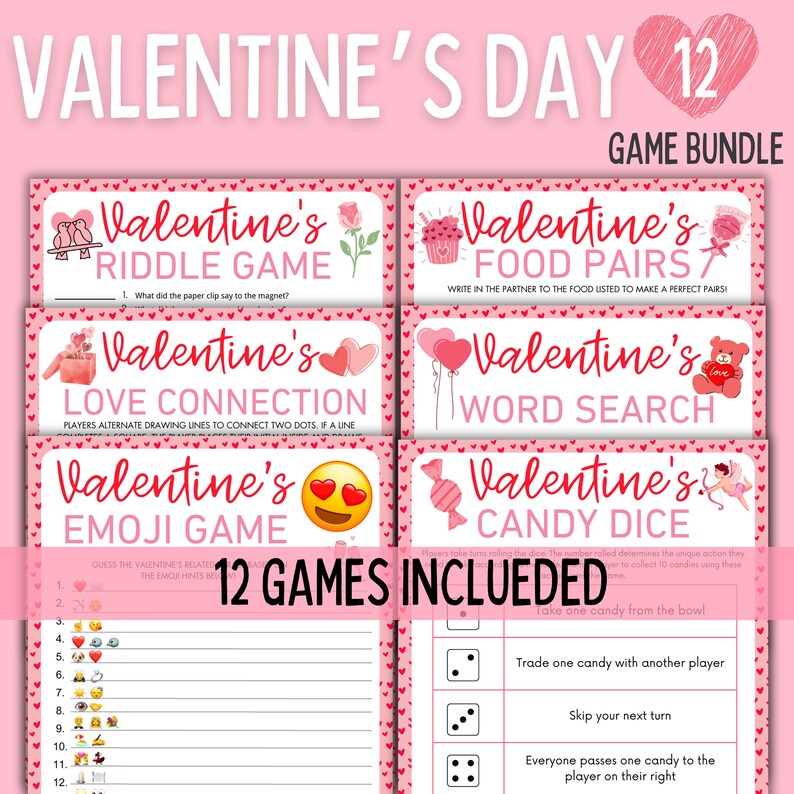 Valentines Day Printable Games valentines Games Bundle valentines Kid Games valentines Party valentines-day-printable-games-valentines-games-bundle-valentines-kid-games-valentines-party