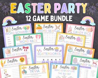 Easter Game Bundle,Printable Easter Games For Kids and Adults,Party Games and Activities,Family Games ,Classroom Games