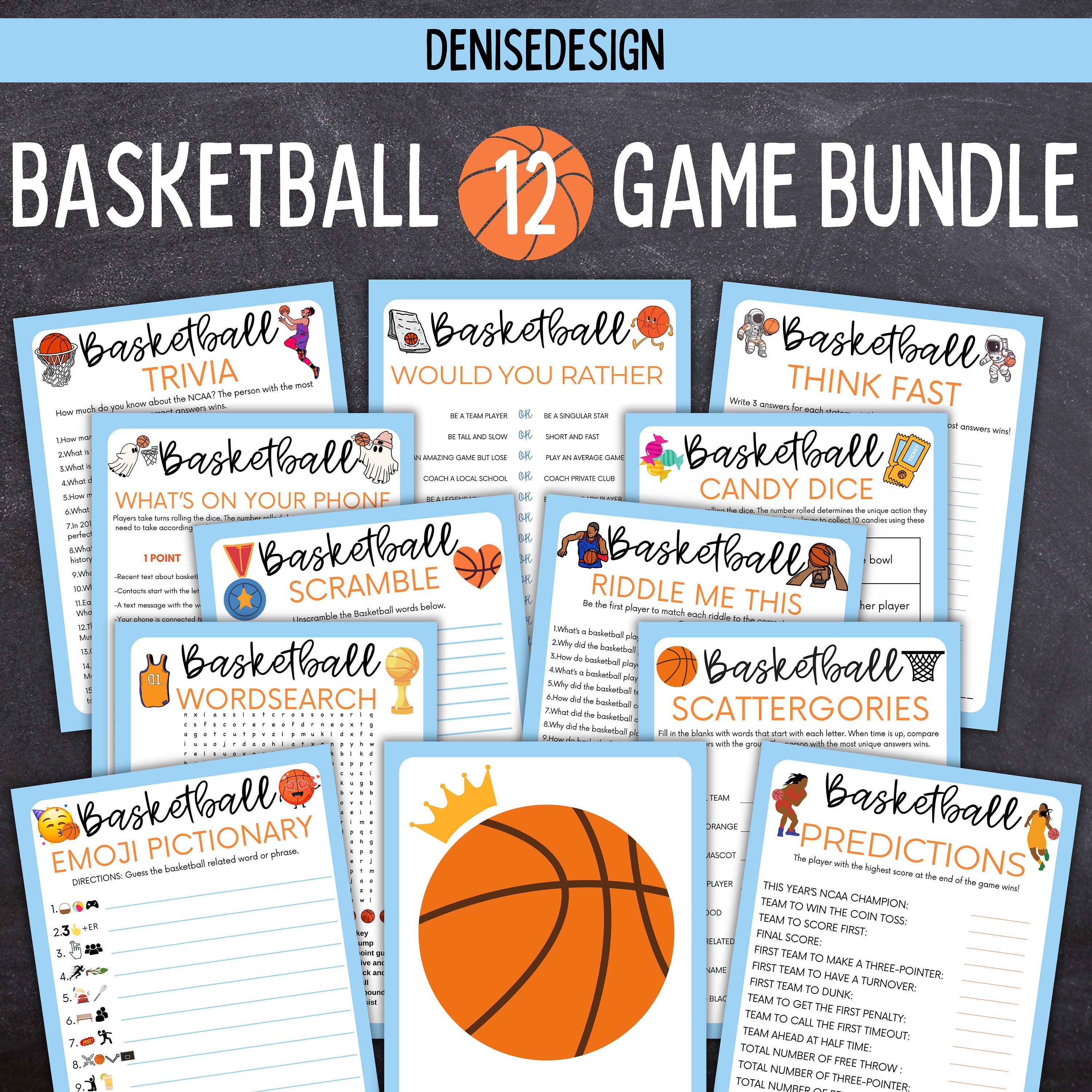 March Madness Game Bundle,printable Basketball Games for Kids and ...
