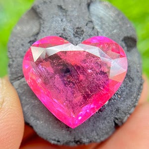 13.2 Ct Pink Ruby Light Heart Gemstone, Large Heart Cut Ruby with Inclusions, Statement Jewelry Stone, Loose Gem for Ring Pendant