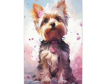 Vibrant Yorkshire Terrier Colorful Wall Art for Yorkie Lovers, gift for dog lovers, dog owner gift, house warming gift, gift for Mom, sister