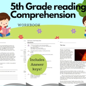5th Grade Reading Comprehension Worksheets Short stories summer reading Fifth Grade Learning book