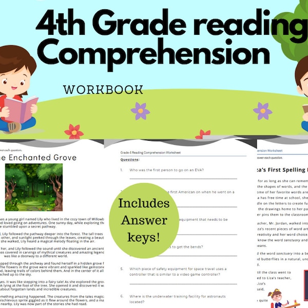 Reading Comprehension Worksheets 4th Grade - Etsy