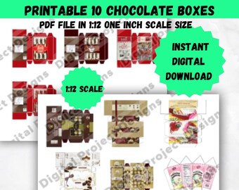 Miniature Doll Candy Bars Printable 1/12 Scale Doll Size Holiday Digital File Mini Dollhouse Template Instant Digital Download PDF File