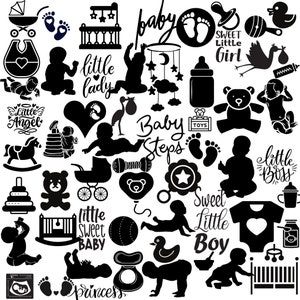 Bebé SVG, Fuentes para bebés, Paquete de fuentes para baby shower, Citas para bebés, Camisas para bebés, Cricut para bebés, Paquete SVG para recién nacidos, Imágenes prediseñadas para bebés, Huellas de bebés
