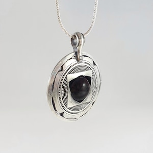 Garnet Spritual Jewelry  Root Chakra Silver Pendant   Crystal  Handmade Jewellery Sacred Geometry Symbol Gift for her