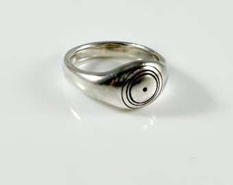 Handgemaakte sterlingzilveren ring met symbool waterelement | Minimalistisch ontwerp voor heren en dames