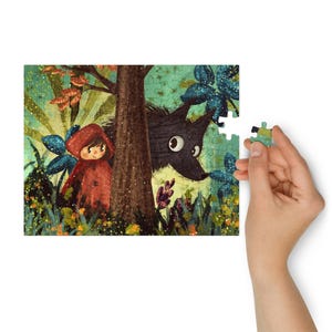 Little Red Riding Hood Puzzle Jigsaw puzzle with tin
