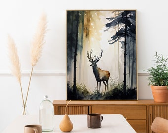 Deer in Forest | Printable Art | Wall Art | Wildlife