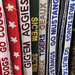 Beaded bag strap-stadium bag strap-gameday bag strap-beaded purse strap-Gameday gear-college purse strap-Purse strap beaded