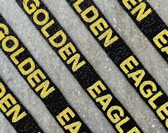 Purse strap beaded, gameday straps, Beaded bag strap, Stadium bag strap, golden eagle, eagle gameday, boston college, Golden Eagles beaded