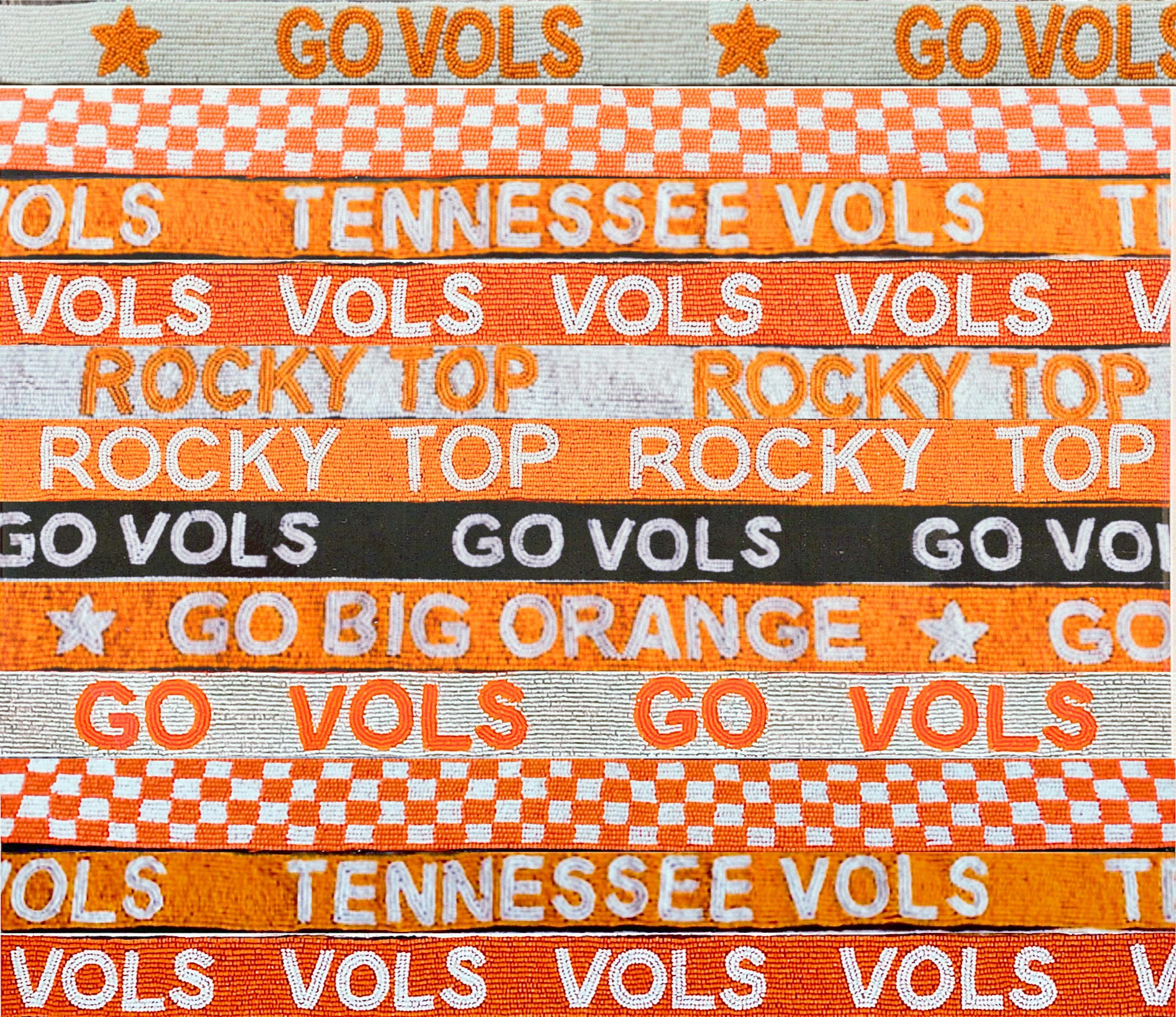 Gameday purse strap, beaded purse strap, tennessee vols, vols bag strap, go vols beaded game day strap, rocky top purse strap