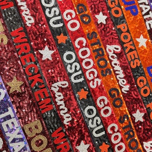 Gameday purse strap-sequin beaded bag strap-stadium bag strap-game day gear-beaded purse strap-Gig’em aggies,Texas tech,Wreck’em,Go stros