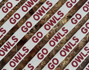 Go Owls Beaded Purse Gameday Straps, Hand Beaded, College Purse Straps, Crossbody Purse Strap, Hanmade Purse Strap, Gameday Accessories