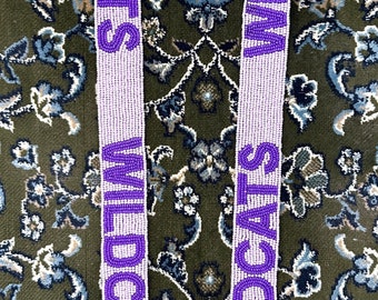 Gameday straps,Purse strap beaded, Stadium bag strap,Team purse strap, Wildcats,KSU purse strap , kansas state wildcats,K-State beaded strap