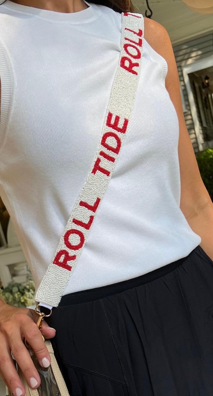 Beaded purse strap, gameday purse strap, college purse strap, stadium purse strap, roll tide strap, crossbody purse strap, gift for her