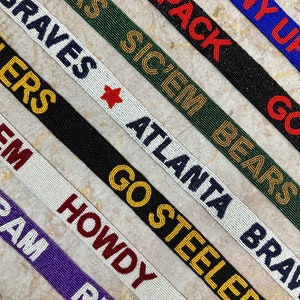 beaded gameday straps, gameday straps, stadium strap, college purse straps, clear bag strap, stadium bag strap, gift for her, christmas gift