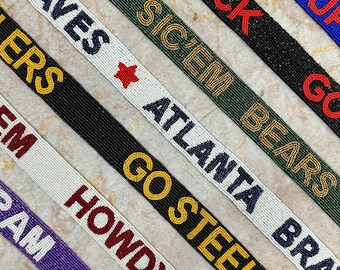 beaded gameday straps, gameday straps, stadium strap, college purse straps, clear bag strap, stadium bag strap, gift for her, christmas gift